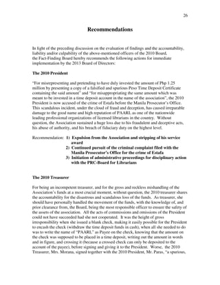PAARL Fact-Finding Board on the Status of the Missing Time Deposits | PDF