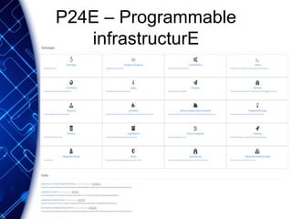 P24E – Programmable
infrastructurE
 