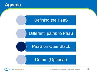 Agenda® Copyright 2011 Gigaspaces Ltd. All Rights Reserved 14
