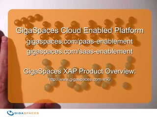 Current StatusJClouds provider for OpenStack is readyDeveloped in Collaboration with GridDynamics & Adrian ColeIntegrated with OpenStack/Cactus buildRequired a few patch updates to OpenStack code baseContinuous collaboration with CitrixIntegrate the platform with the underlying IaaS stackBetter performance/utilizationFull stack (pre-engineered) enterprise-ready solution ® Copyright 2011 Gigaspaces Ltd. All Rights Reserved 30