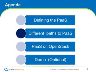 Agenda® Copyright 2011 Gigaspaces Ltd. All Rights Reserved 4