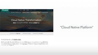“Cloud Native Platform”
 
