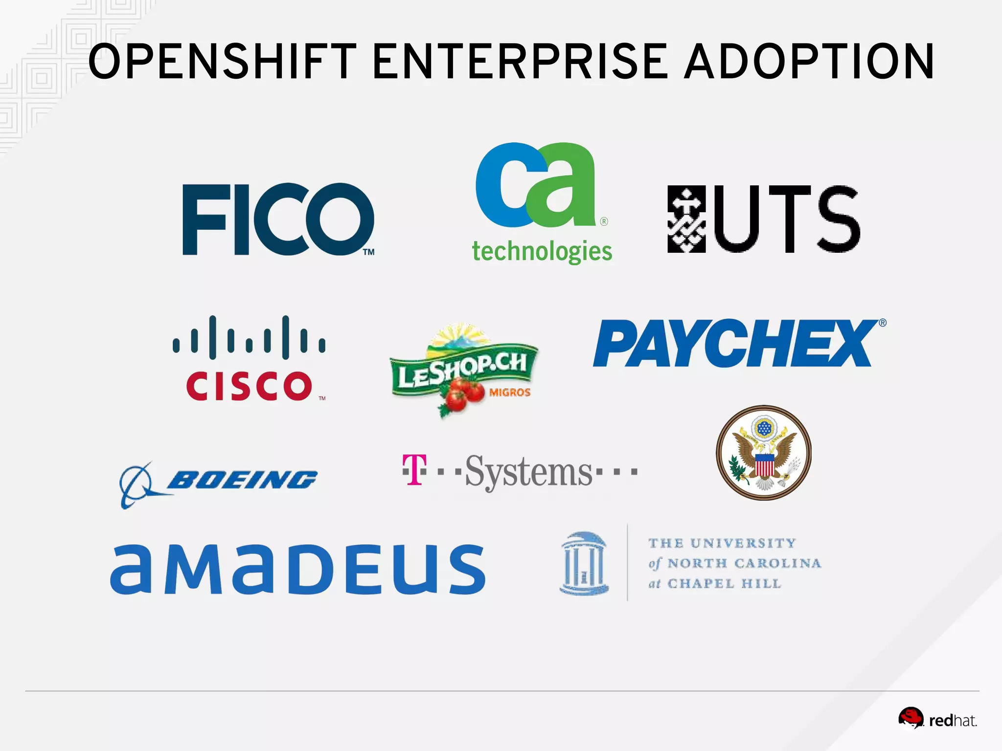 OPENSHIFT ENTERPRISE ADOPTION
 