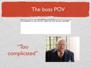 The boss POV




   “Too
complicated”
 