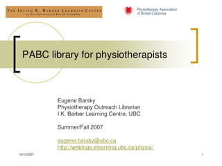 PABC Library for Physiotherapists