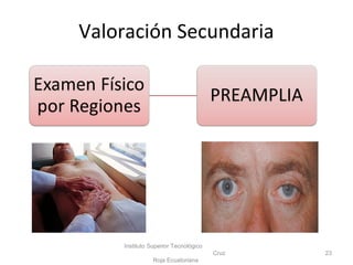 Valoración Secundaria
Instituto Superior Tecnológico
Cruz
Roja Ecuatoriana
23
 
