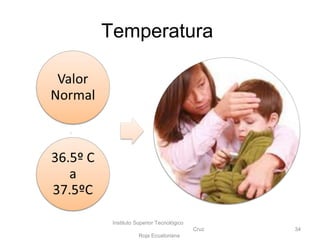 Temperatura
Instituto Superior Tecnológico
Cruz
Roja Ecuatoriana
34
 