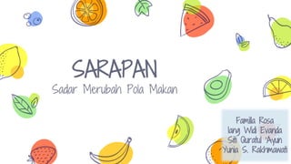 SARAPAN
Sadar Merubah Pola Makan
Familla Rosa
Iang Widi Evanda
Siti Quratul ‘Ayun
Yunia S. Rakhmawati
 