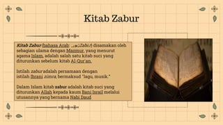 Zabur Nabi Diturunkan Kepada Nabi Dalam Agama Islam