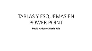 TABLAS Y ESQUEMAS EN
POWER POINT
Pablo Antonio Alanís Ruiz
 