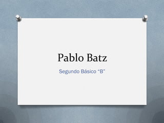 Pablo Batz 
Segundo Básico “B”  