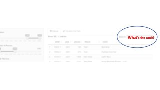 What’s the catch?
 