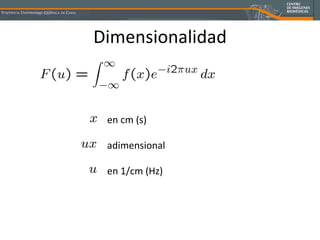 Dimensionalidad en cm (s) adimensional en 1/cm (Hz) 