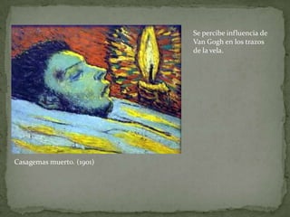 Se traslada, por deseo de la familia a Madrid en 1897, dónde ingresa en la Real Academia de las Bellas Artes de San Fernando. Su etapa en Madrid fue fundamental, puesto que conocerá a la pintura del Siglo de Oro español, con autores como El Greco, Velázquez, Murillo o Goya, influencia que nunca abandonará en sus obras.En los meses de invierno, Picasso enferma de escarlatina, volviendo a Barcelona en 1898.En los meses de invierno, Picasso enferma de escarlatina, volviendo a Barcelona en 1898.