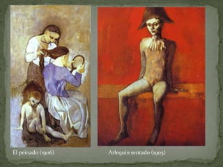 Influencia del gótico catalán (frescos del s.XIII) en la rigidez de los pliegos de la capa de la mujer de la izquierda. Las dos hermanas (el encuentro) (1902)