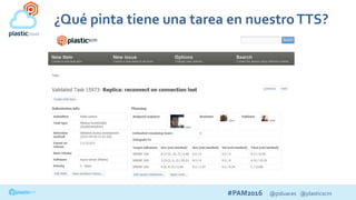 #PAM2016 @psluaces @plasticscm
¿Qué pinta tiene una tarea en nuestroTTS?
 