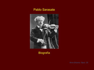 Pablo Sarasate




   Biografía


                 Aires Gitanos Opus 20
 