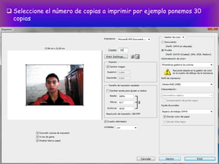  Seleccione el número de copias a imprimir por ejemplo ponemos 30
  copias
 