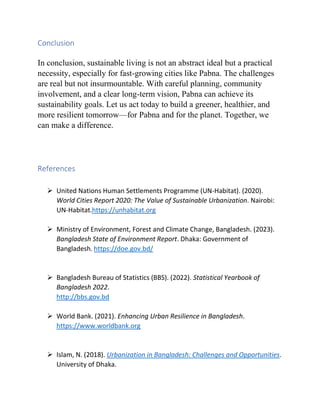Pabna As A Sustainable City For the Future | PDF