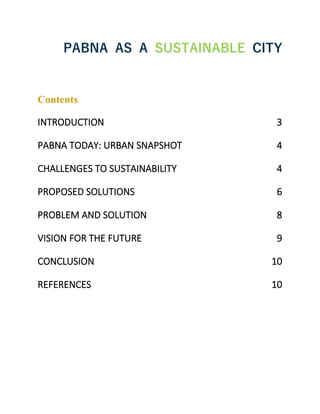 Pabna As A Sustainable City For the Future | PDF