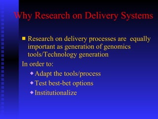 PABRA Seed systems:  Delivering the right product with right processes to the right users 