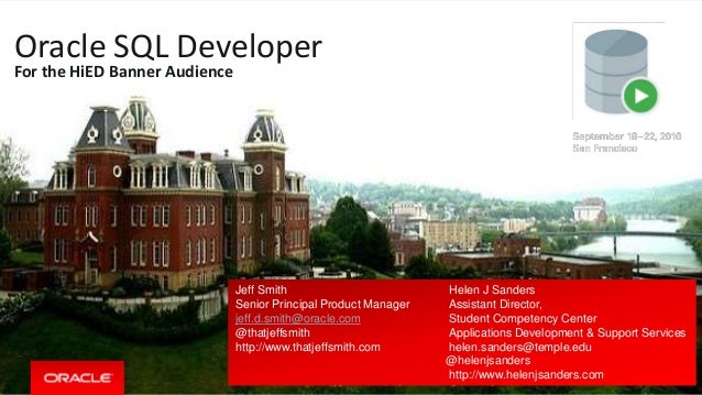 Pennsylvania Banner User Group Webinar Oracle Sql Developer Tips T