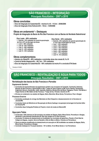 METRÔS 
Principais Resultados – 2007 a 2010 
METRÔS 
Evolução das Ações Significativas 
159 
Ø Metrô de Recife – 84% realizados* 
Ø Iniciada a operação completa da Linha Sul eletrificada, com a inauguração da Estação 
Cajueiro Seco em 23/03/2009 
Ø Entregues à operação 25 trens elétricos (TUE) recuperados e climatizados 
Ø Sistema de Trens Urbanos de Porto Alegre – 71% realizados* 
Ø Corredor Expresso Tiradentes – Concluídos os 10,8 km – início da operação em 30/03/2009 
Ø Metrô SP – Expansão da Linha 2 – Concluída a expansão de 4,3 km e entregues à 
operação as estações de Sacomã, Tamanduateí e Vila Prudente e 16 novos trens 
Ø Metrô RJ – Expansão da Linha 1 – Início da operação da Estação General Osório, em 
Ipanema, em 21/12/2009 
Ø Metrô de Salvador – Lapa a Acesso Norte – Obra em fase final com 95% realizados* 
Ø Metrô de Fortaleza – Linha Sul – 73% realizados* 
* Previsão em 31/12/2010 
Corredor Expresso Tiradentes 
Recife – Recuperação de Trens 
Recife – Linha Sul 
Recife – Linha Centro 
Belo Horizonte – Linha 1 – Eldorado a Vilarinho 
Fortaleza – Vila das Flores a João Felipe 
Trem Urbano de Salvador – Calçada a Paripe 
Salvador – Lapa a Acesso Norte 
Salvador – Acesso Norte a Pirajá 
 
