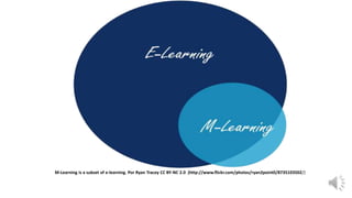 M-Learning is a subset of e-learning. Por Ryan Tracey CC BY-NC 2.0 (http://www.flickr.com/photos/ryan2point0/8735103502/)
 