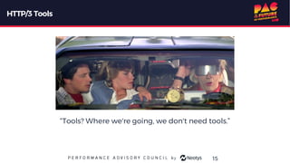 HTTP/3 Tools
“Tools? Where we're going, we don't need tools.”
15
 