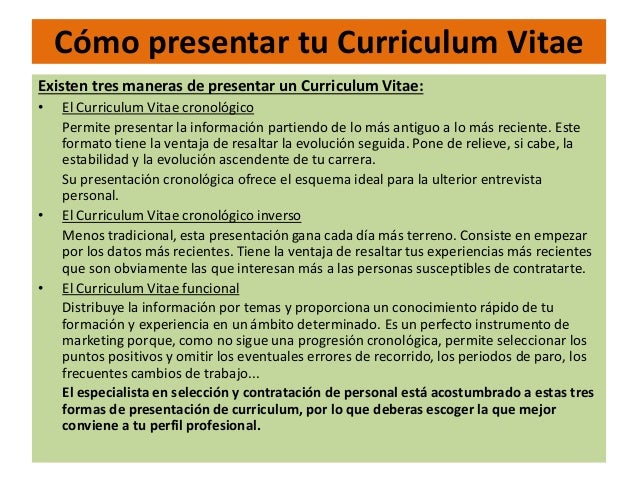Como Presentar Un Cv