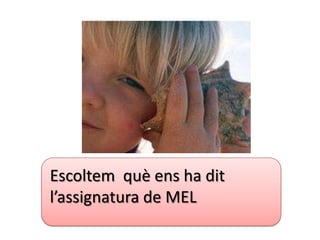 Escoltem què ens ha dit
l’assignatura de MEL
 