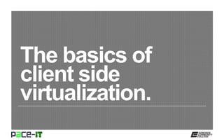 The basics of
client side
virtualization.
 