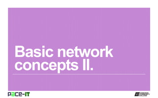 Basic network
concepts II.
 
