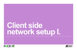 Client side
network setup I.
 