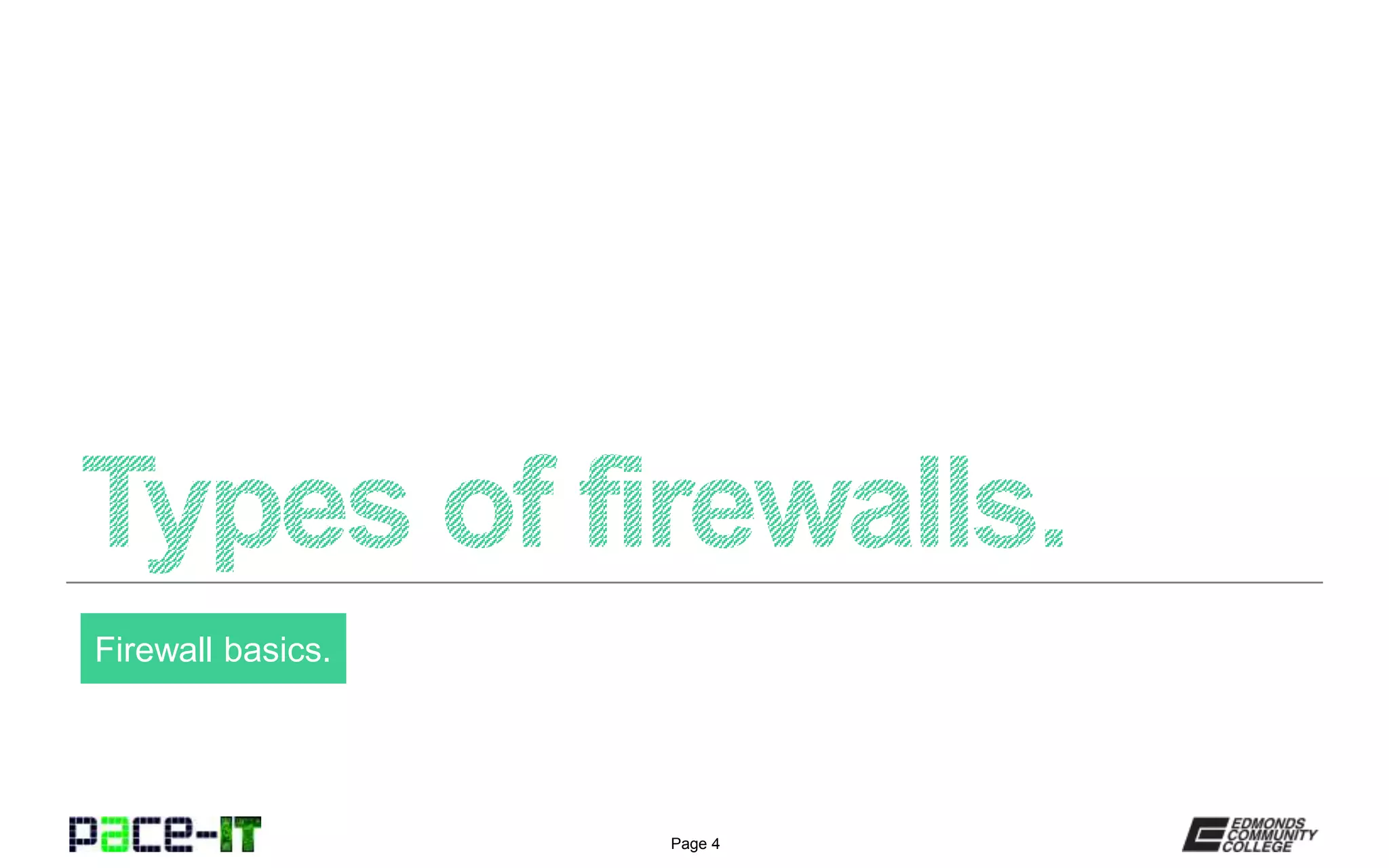 Page 4
Firewall basics.
 