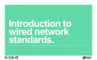 Introduction to
wired network
standards.
 