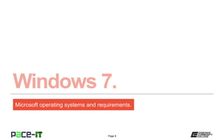 Page 8
Microsoft operating systems and requirements.
 