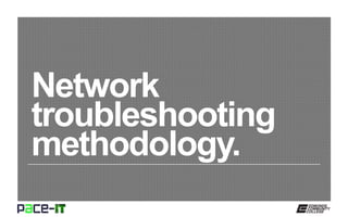 Network
troubleshooting
methodology.
 