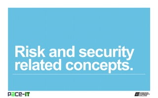 Risk and security
related concepts.
 