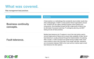 Paced Risk Management Explanation PACE-IT, Security+2.8: Risk Management Best Practices | PPT