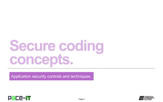 Page 4
Application security controls and techniques.
 
