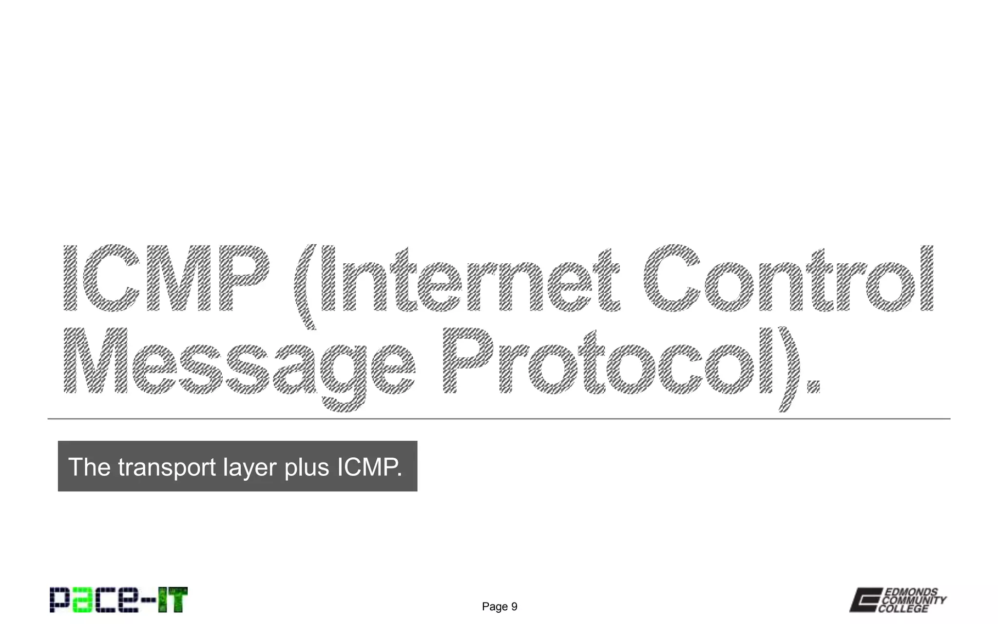 Page 9
The transport layer plus ICMP.
 