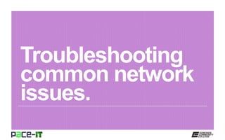 Troubleshooting
common network
issues.
 