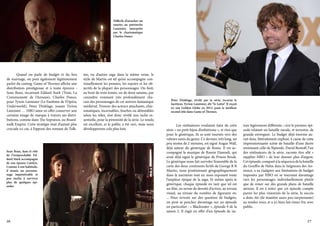 Difficile d’arracher un
sourire au patriarche
Lannister, interprété
par le charismatique
Charles Dance

	
Quand on parle de budget et du lieu
de tournage, on peut également légitimement
parler du casting. Game of Thrones affiche une
distribution prestigieuse et à toute épreuve :
Sean Bean, incarnant Eddard Stark (Troie, La
Communauté de l’Anneau), Charles Dance,
pour Tywin Lannister (Le Fantôme de l’Opéra,
Underworld), Peter Dinklage, jouant Tyrion
Lannister … HBO aime en effet conserver une
certaine image de marque à travers ses distributions, comme dans The Sopranos, ou Boardwalk Empire. Cette stratégie était d’autant plus
cruciale ici car, à l’opposé des romans de Tolk-

Sean Bean, dans le rôle
de l’irréprochable Eddard Stark accompagné
de son épouse Catelyn.
Comme à son habitude,
il manie un personnnage impénétrable et
peu enclin à survivre
plus de quelques épisodes

16

ien, ou d’autres saga dans la même veine, le
style de Martin est tel qu’on accompagne continuellement les pensées, les espoirs et les objectifs de la plupart des personnages. On finit,
au bout de trois tomes, ou de deux saisons, par
connaître vraiment très profondément chacun des personnages de cet univers fantastique
médiéval. Trouver des acteurs attachants, charismatiques, incernables, fourbes ou détestables
selon les rôles, s’est donc révélé une tache essentielle, pour la pérennité de la série. Le rendu
est excellent, et le public a été ravi, mais nous
développerons cela plus loin.

Peter Dinklage, révélé par la série, incarne le
facétieux Tyrion Lannister, dit “le Lutin”. Il reçoit
ici son Golden Globe en 2012, pour le meilleur
second rôle dans Game of Thrones.

	
Les réalisateurs voulaient faire de cette
série « un petit bijou d’esthétisme », et rien que
pour le générique, ils se sont tournés vers des
valeurs sures du genre. Ce dernier, très long, un
peu moins de 2 minutes, est signé Angus Wall,
déjà auteur du générique de Rome. Il est accompagné la musique de Ramin Djawadi, qui
avait déjà signé le générique de Prison Break.
Le générique nous fait survoler l’ensemble de la
carte des deux continents fictifs de George R R
Martin, nous positionnant géographiquement
dans la narration tout en nous exposant toute
l’ampleur épique de la saga. Et même après le
générique, chaque épisode en tant que tel est
un film, en terme de densité d’action, au niveau
visuel, au niveau du nombre de figurants etc
... Pour revenir sur des question de budgets,
on peut se pencher davantage sur un épisode
en particulier : « Blackwater », épisode 9 de la
saison 2. Il s’agit en effet d’un épisode de na-

ture légèrement différente ; c’est le premier épisode relatant un bataille navale, et terrestre, de
grande envergure. Le budget déjà énorme aurait donc littéralement explosé, à cause de cette
impressionnante scène de bataille d’une durée
avoisinant celle de l’épisode. David Benioff, l’un
des réalisateurs de la série, raconte être allé «
supplier HBO » de leur donner plus d’argent.
Cet épisode, comparé à la séquence de la bataille
du Gouffre de Helm dans le Seigneurs des Anneaux, a su s’adapter aux limitations de budget
imposées par HBO en se tournant davantage
vers les personnages individuellement plutôt
que de miser sur des grands plans de bataille
aériens. Il est à noter que cet épisode compte
parmi les plus visionnés de la série, le succès
a donc été (de manière assez peu surprenante)
au rendez vous, et a ici bien fait rimer fric avec
public.

17

 