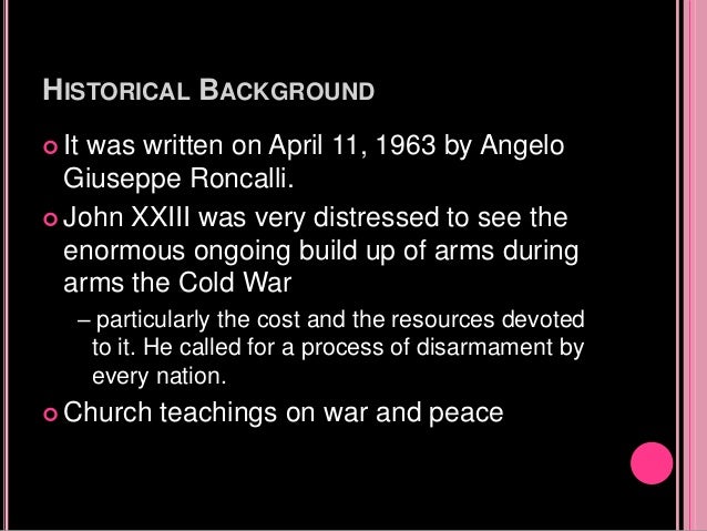 pacem in terris summary pacem in terris summary