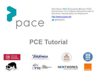Next Steps in Path Computation Element (PCE)
Architectures: From Software Defined Concepts to
Standards, Interoperability and Deployment
PCE Tutorial
http://www.ict-pace.net/
@PACEICT
 