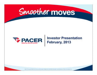 Investor Presentation
February,
February 2013
 