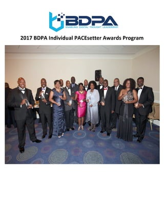 2017 BDPA Individual PACEsetter Awards Program
 