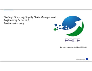 1
Partners in Accelerated Cost Efficiency
copyright @s2p-pace
Strategic Sourcing, Supply Chain Management
Engineering Services &
Business Advisory
 