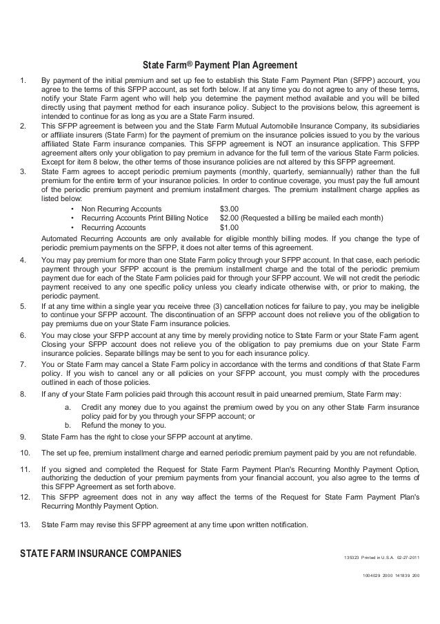 state farm payment plan Pac form state farm payment plan Pac form